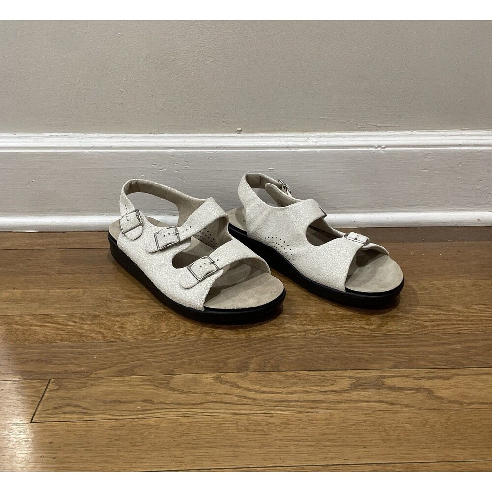 SAS Relaxed Tripad Comfort Womens Sandals 12 WIDE Walking Beige Made in USA